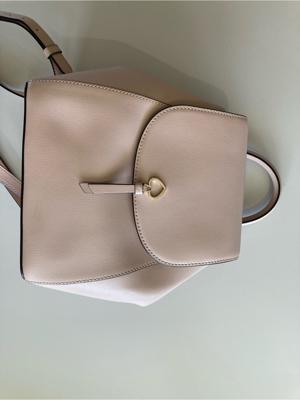 Kate Spade Adel Medium Flap Backpack in Warmbeige Leather - WKRU6412 Authentic - Picture 2 of 10